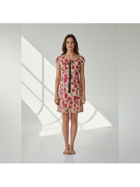 Mac & Jac short sleeve polka dot abstract print lightweight summer dress large